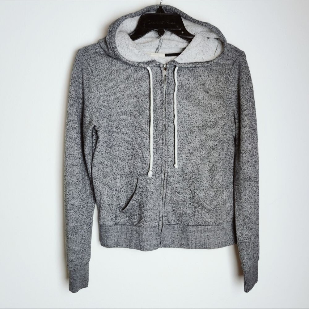 Forever 21 Women's Grey Front Zip Hoodie Sweatshirt, Size S